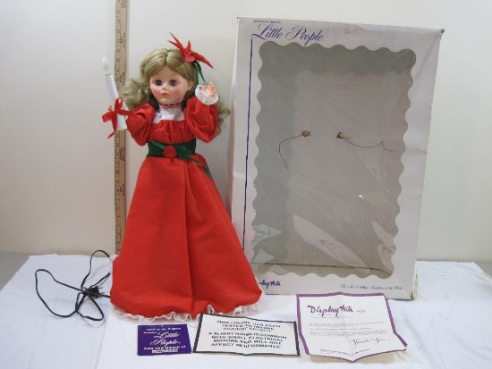 Christmas Animated Little People Doll, by Display Arts, Girl with Candle, in Original Box, 5 lbs 13