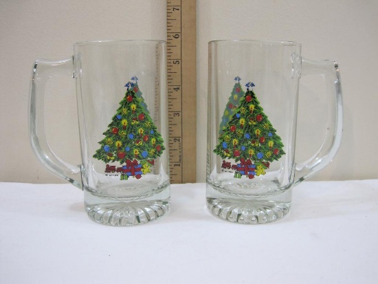 Pair of Christmas Mugs by Action, 5 1/2 inches, 2 lbs 12 oz