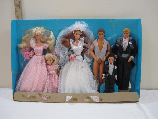 Wedding Party Midge Dolls, 1990 Mattel Barbie Dolls, No Box, the groom does not have any clothes, 2