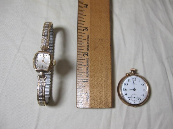 Ladies Waltham Pocketwatch, Ladies Waltham Wristwatch with 10k gold filled case, 2oz
