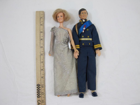 Prince Charles and Lady Di / Princess Diana - 11 inch dolls by LH&H Inc 1982, 1 lb
