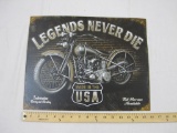 Metal Legends Never Die Motorcycle Sign, 12.5