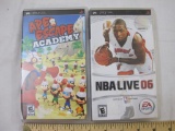 Two PSP Games including Ape Escape Academy (2006) and NBA Live 06, 7 oz