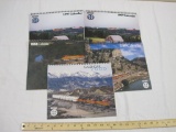 5 BNSF (Burlington Northern Santa Fe) Railroad Calendars including (2) 1997, 1998, 1999, and 2000, 1
