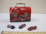 Dale Earnhardt Jr #8 Metal Lunch Box, with 3 Diecast NASCAR cars (#3, #3, #14), 2003 Winner's