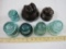 5 Glass and 2 Ceramic Insulators,Hemingrat, Whitall Tatum, Brookfield and more, see pictures for