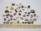 50 Collectors Pins, Texas, Easter Seals, Colorado and more, 8 oz