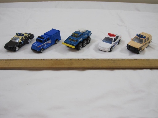 5 Diecast Emergency vehicles, Matchbox, Tonka and Golden, 9 oz