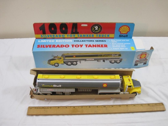 1994 Shell Gasoline Silverado Toy Tanker Truck, #2 in series, battery operated features, NIB, 1 lb