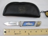 Franklin Mint Collector Knife, Chevrolet 3100, 1955 Cameo Carrier, with pouch, 7 oz