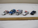 5 Diecast Emergency vehicles, Matchbox, 9 oz