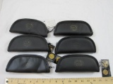6 Franklin Mint Collector Knife padded cases with zippers, cases only, 8 oz