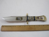 10 inch General George A Custer, Battle of Gettysburg tribute Bowie Knife, 1 lb