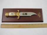 10 inch General J.E.B. Stuart, Battle of Brandy Station tribute Bowie Knife with Wooden Display