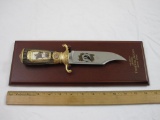 10 inch General Stonewall Jackson Battle of Chancellorsville tribute Bowie Knife with wooden display