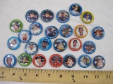 25 Baseball Pinback Picture Buttons, various players and teams, 3 oz