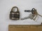 Vintage Brass Lock and Key Set, marked 99, 5 oz