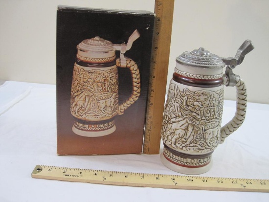 Western Round-Up Ceramic Stein, Avon Trazarra Cologne, with original box, 1980, 2 lbs 12 oz