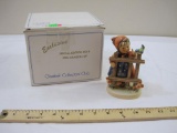 Vintage 1948 Goebel Signs of Spring #203 Ceramic Hummel Figurine, girl with fence and bird, box does