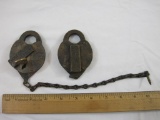 Lock Set with Key, Wilson Bohannan Co., Marion Ohio, marked New York Telephone Company 1897, 1 lb 4