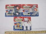 THREE ty Teenie Beenie Babies including Lefty the Donkey, Righty the Elephant, and Libearty the