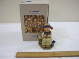 Goebel Botanist Ceramic Figurine, Girl with blue bird and flowers #351, box does not match, 8 oz
