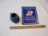 TWO Nascar Items including ceramic helmet mug (2003 Sherwood Brands) and Parking for 2 Race Car Fans
