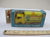 Vintage Mayflower Friction Motor Truck in original packaging, Trademark made in Japan, 5 oz