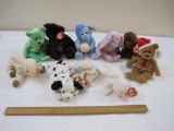 Lot of ty Beanie Babies including Fleece style 4125, Goochy, Baby Boy, Dotty, and more, Floppity