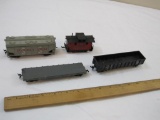 FOUR HO Scale Train Cars including Cobalt Valley Caboose, Spreckels Sugar Hopper, C&O Gondola, and