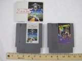 TWO Nintendo NES Game Cartridges including Zanac (5 Screw) (with instruction booklet) and Solomon's
