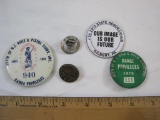 Lot of Gun/Shooting Related Pin and Pin-Back Buttons including 1975 NJ Rifle & Pistol Clubs Range