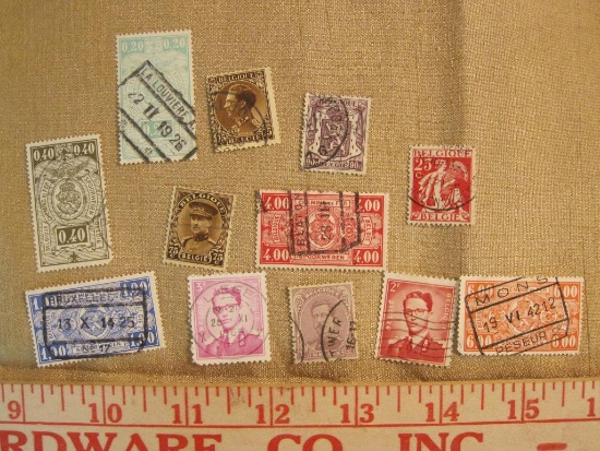 Lot of 12 Belgium postage stamps (un-numbered)
