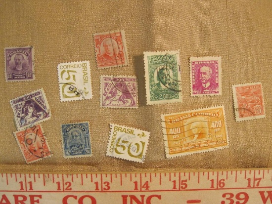 Lot of 12 Brazil postage stamps
