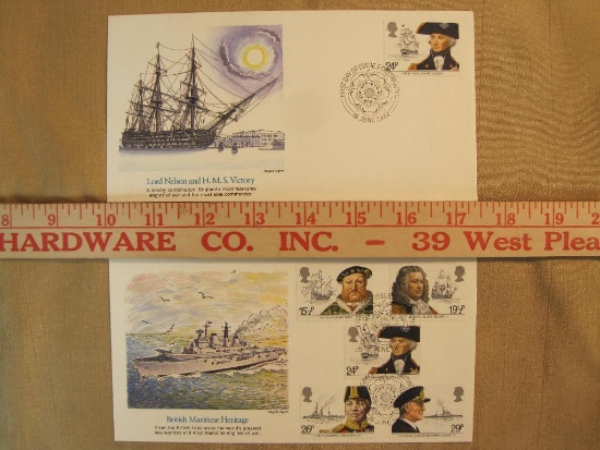 Lot of British Maritime Heritage British stamp collection & Lord Nelson/HMS Victory stamp