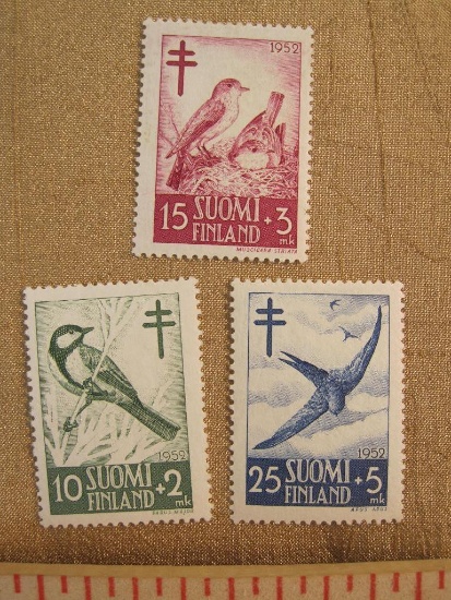Three foreign postage stamps from Finland
