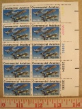 Ten Commercial Aviation 13 cent US postage stamps, #1684