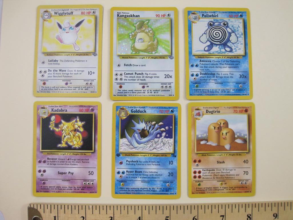 Six Pokemon Trading Cards Including Golduck Kadabra