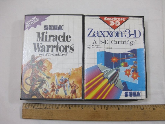 TWO Vintage SEGA Games including Zaxxon 3-D and Miracle Warriors Seal of the Dark Lord, with