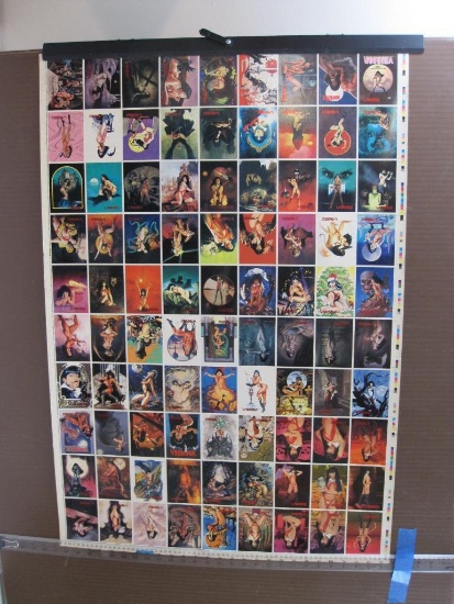 UNCUT Sheet of Vampirella Trading Cards,1995 Harris Productions, 27 1/4" x 40", see pictures for