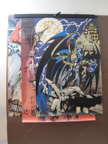 Lot of Three Posters including 1994 Batman Action, artwork by Stein, Casada & VanValkenburg, 22" x