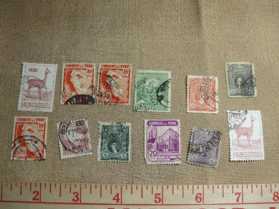Lot of mostly used Peru postage stamps