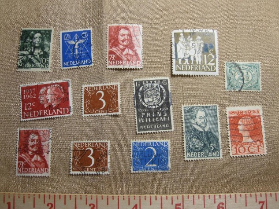 Lot of canceled Netherlands postage stamps