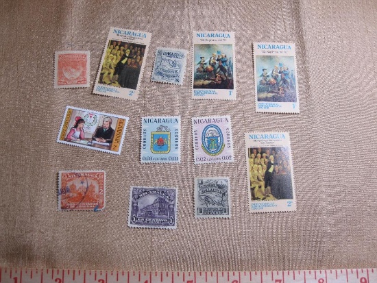 Lot of Nicaragua postage stamps, some never used