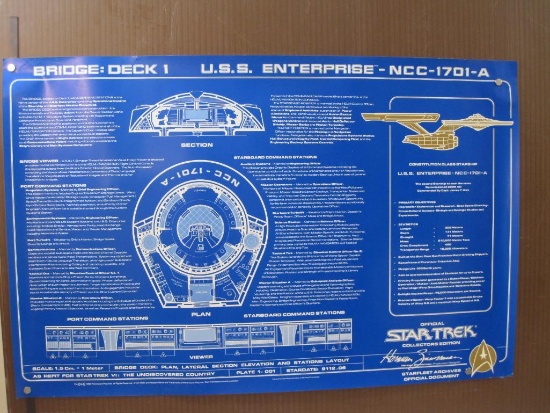Star Trek Collectors Edition Starfleet Archives Official Document Poster, Bridge: Deck 1 USS