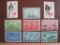 Lot of nine assorted and unused US postage stamps, 1 cent to 10 cents