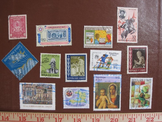 Lot of mostly canceled Haiti postage stamps