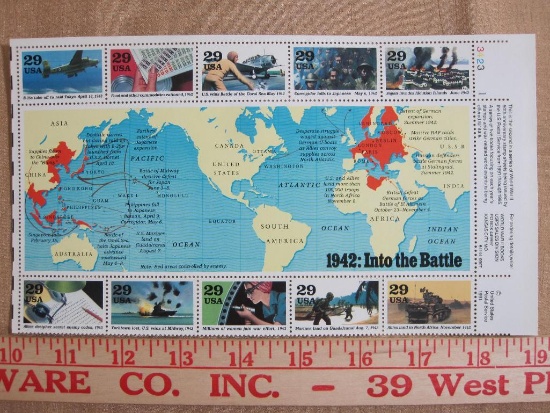 1942: Into the Battle 29 cent Full Pane, Scott # 2697
