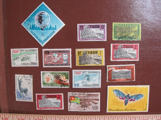 Lot of mostly canceled Togo postage stamps