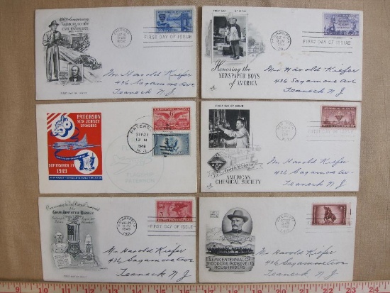 First Day of Issue covers (1948 to 1952) saluting Theodore Roosevelt's Rough Riders, the Grand Army